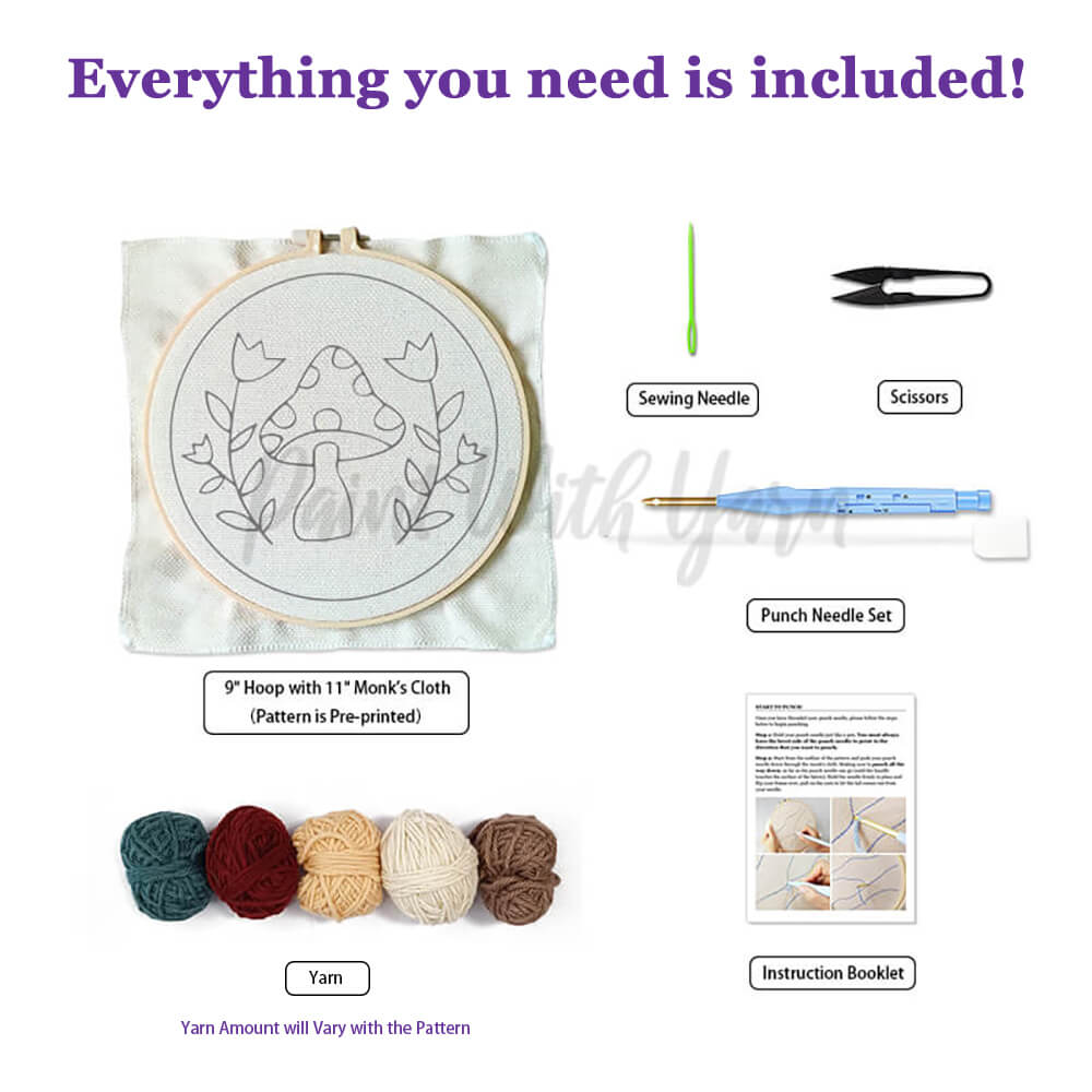 Woodland Mushroom Punch Needle Kit