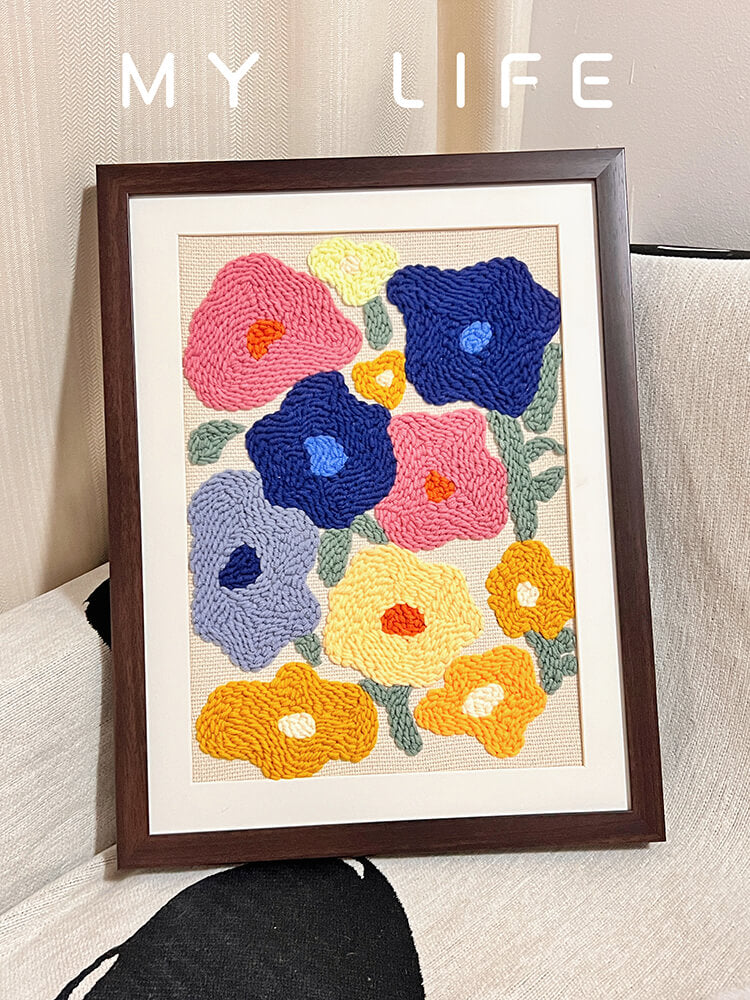Colorful Flowers Punch Needle Kit