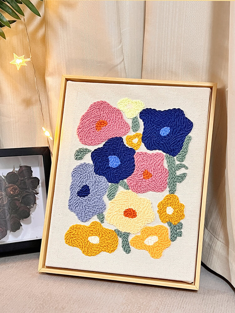 Colorful Flowers Punch Needle Kit