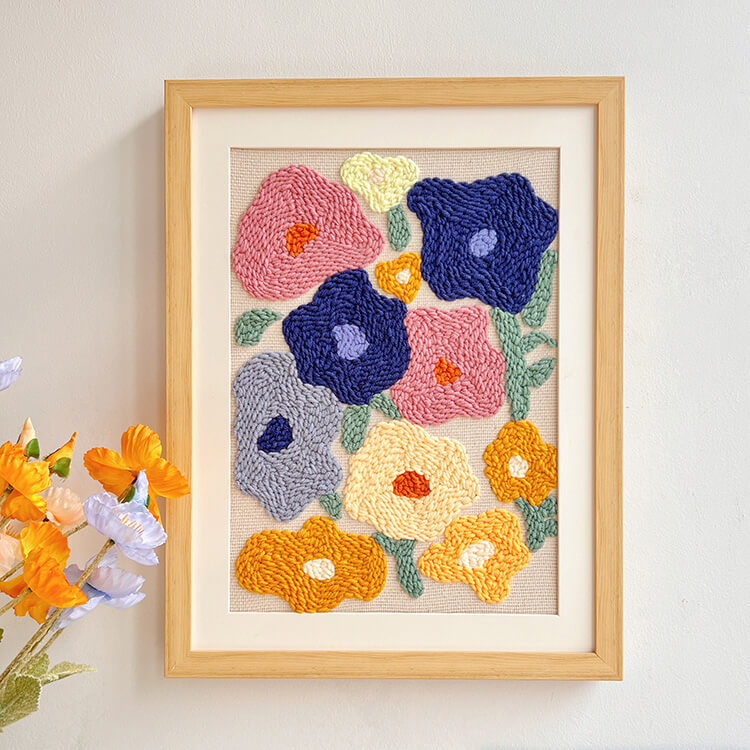 Colorful Flowers Punch Needle Kit