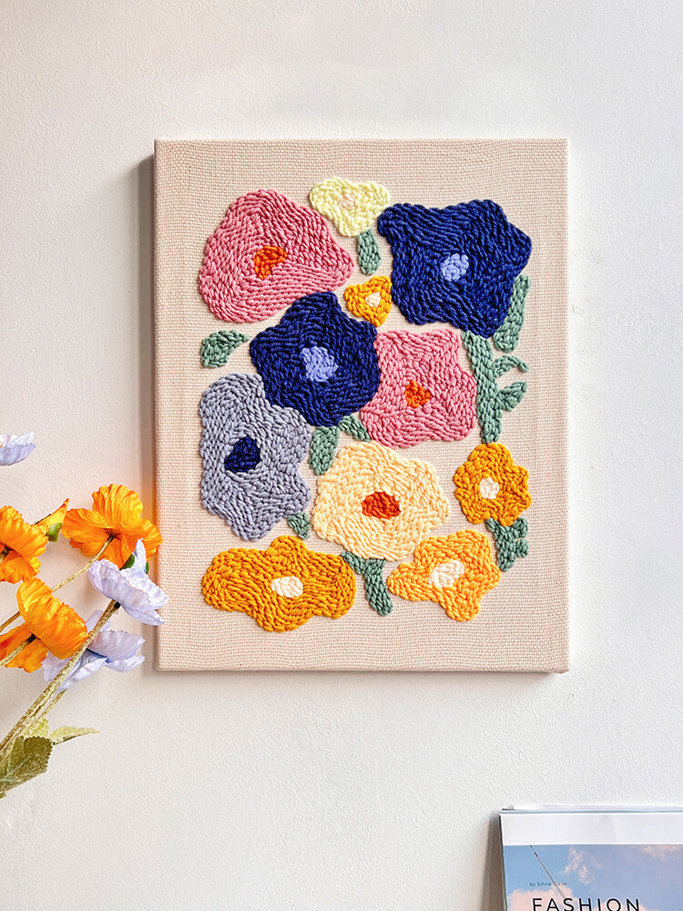 Colorful Flowers Punch Needle Kit