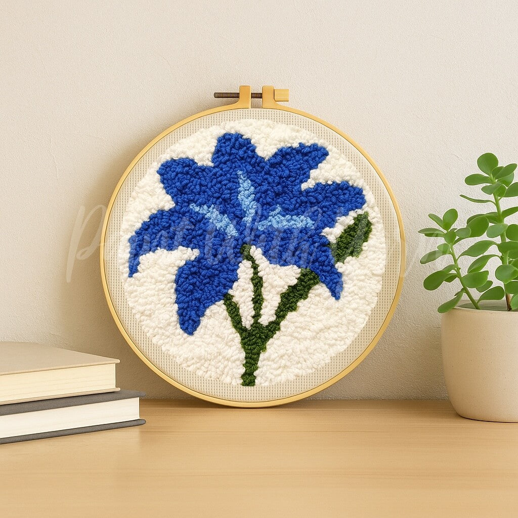 Blue Lily Punch Needle Kit