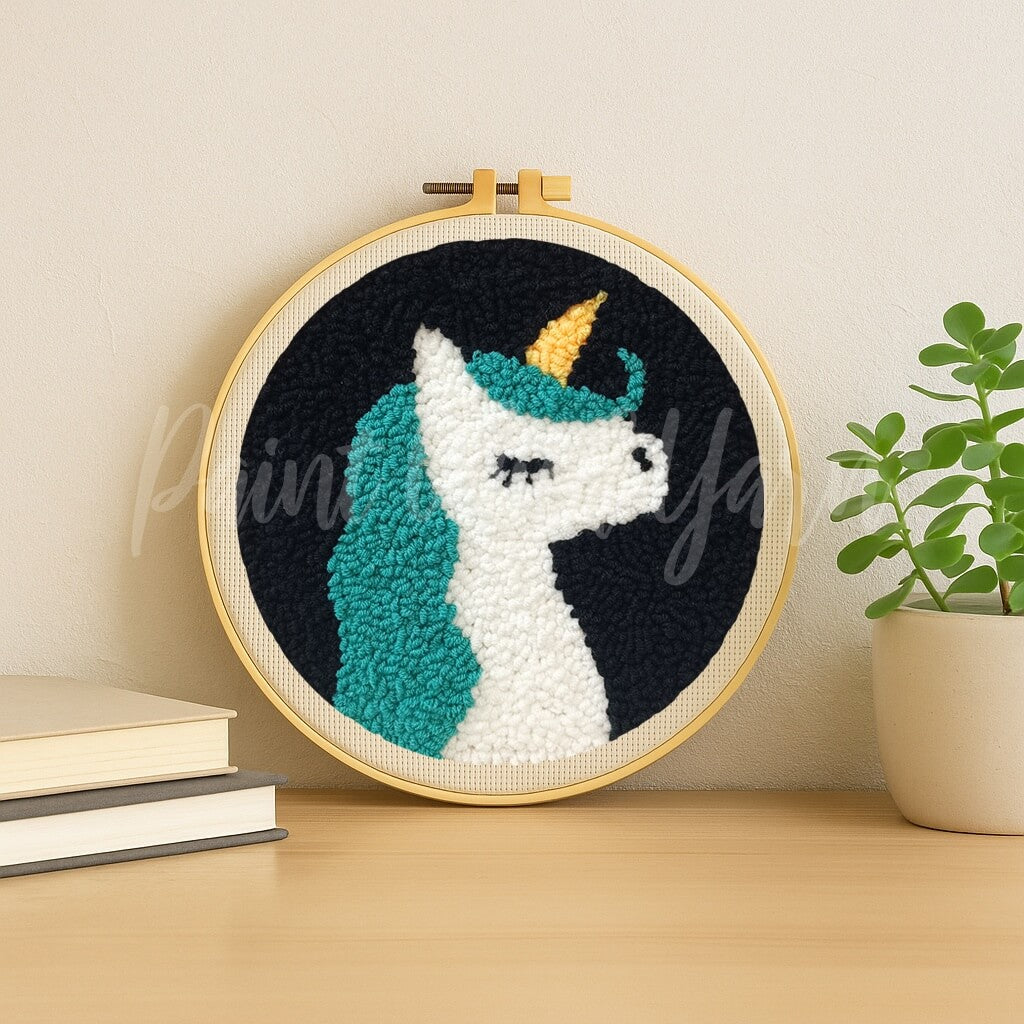 Blue Unicorn Punch Needle Kit