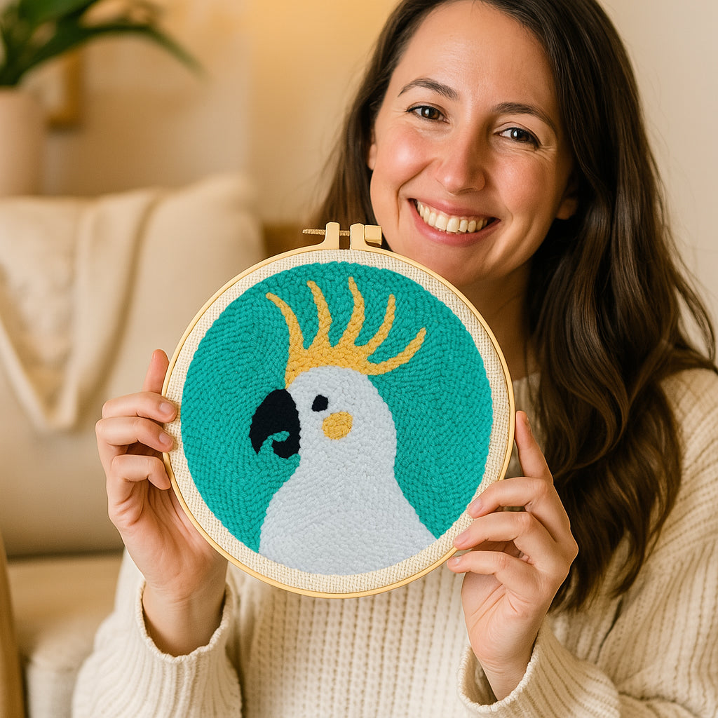 Cockatoo Punch Needle Kit – Blue