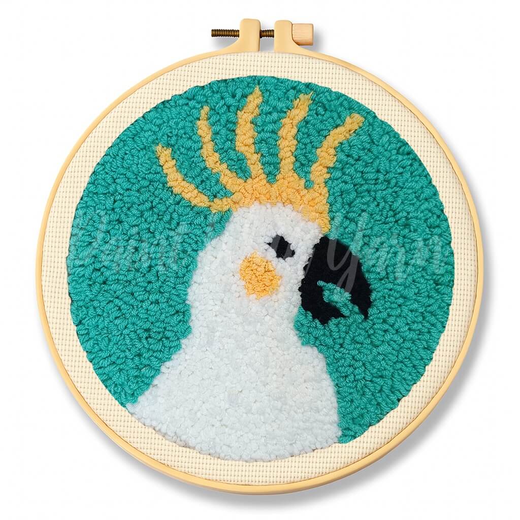 Cockatoo Punch Needle Kit – Blue