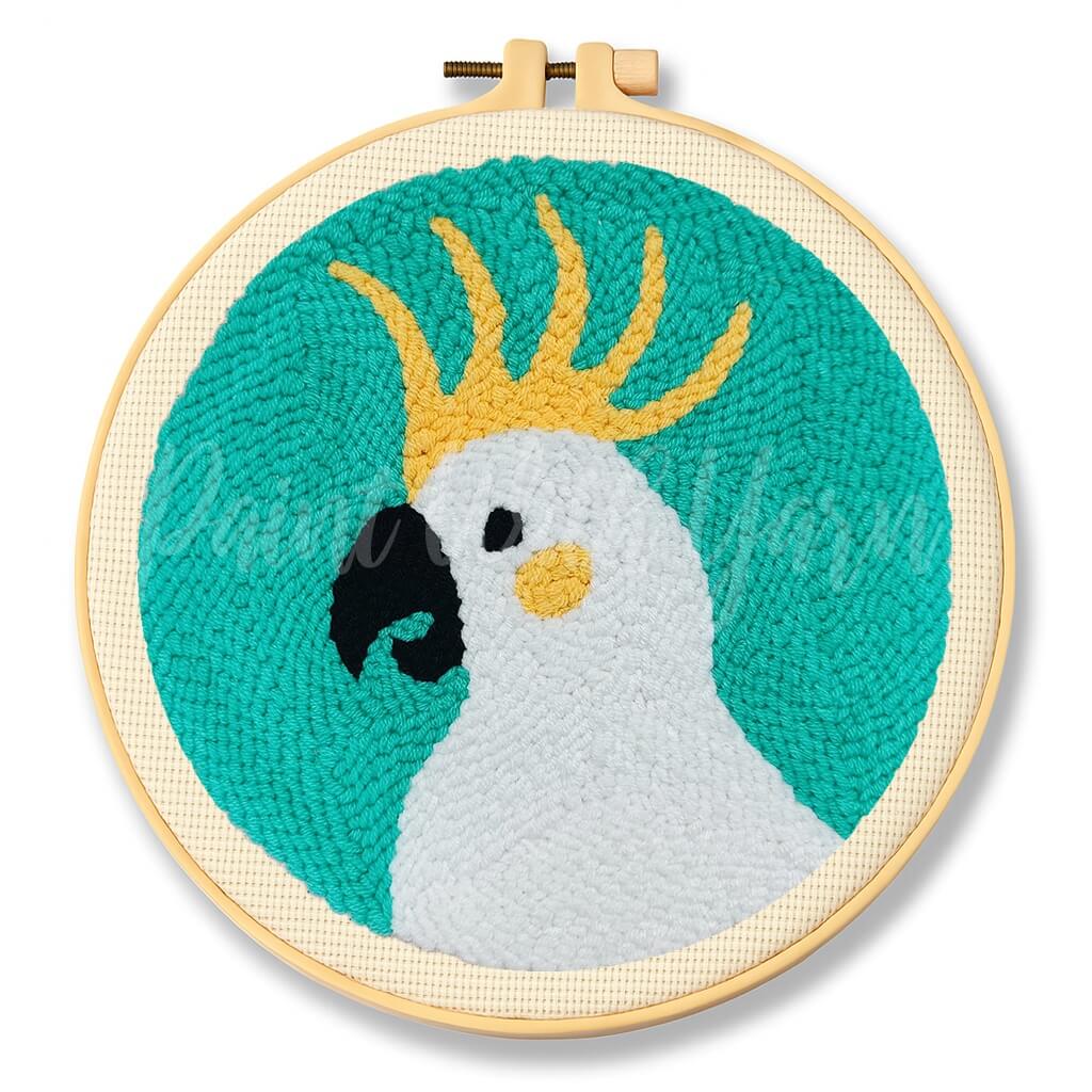 Cockatoo Punch Needle Kit – Blue