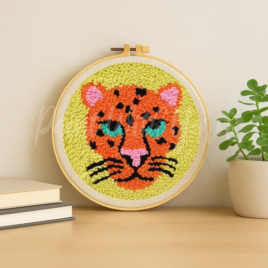 Jungle Leopard Punch Needle Kit