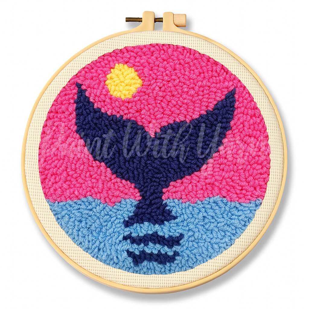 Sunset Whale Punch Needle Kit