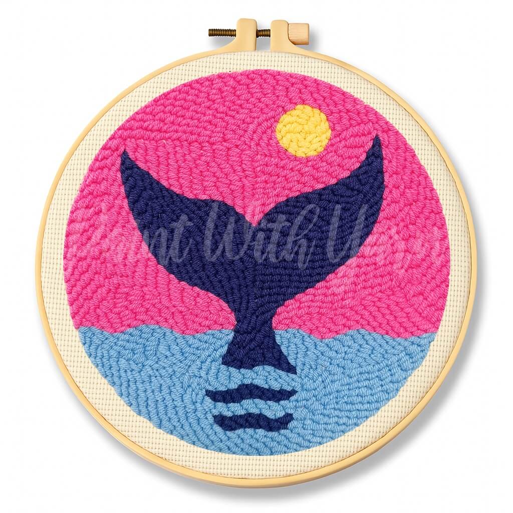Sunset Whale Punch Needle Kit