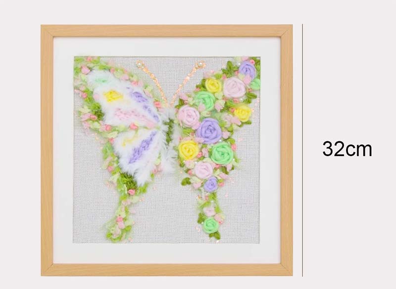 Floral Butterfly Punch Needle Kit with Frame