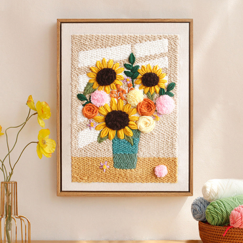 Sunflower Bouquet Punch Needle Kit