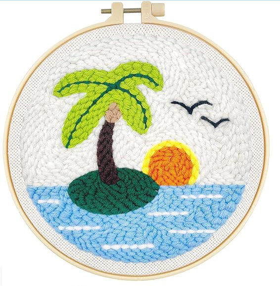 Tropical Coconut Tree Punch Needle Kit