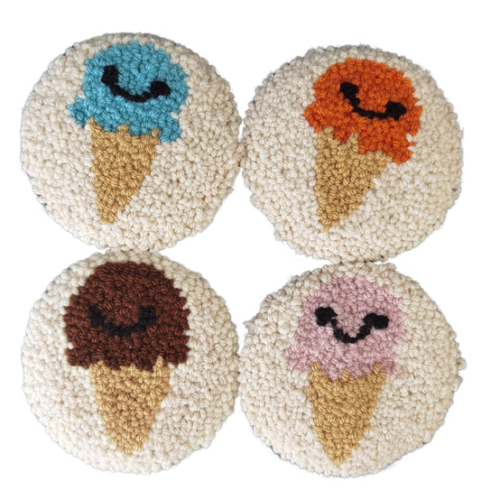 Ice Cream Punch Needle Coaster Kit (4 sets)