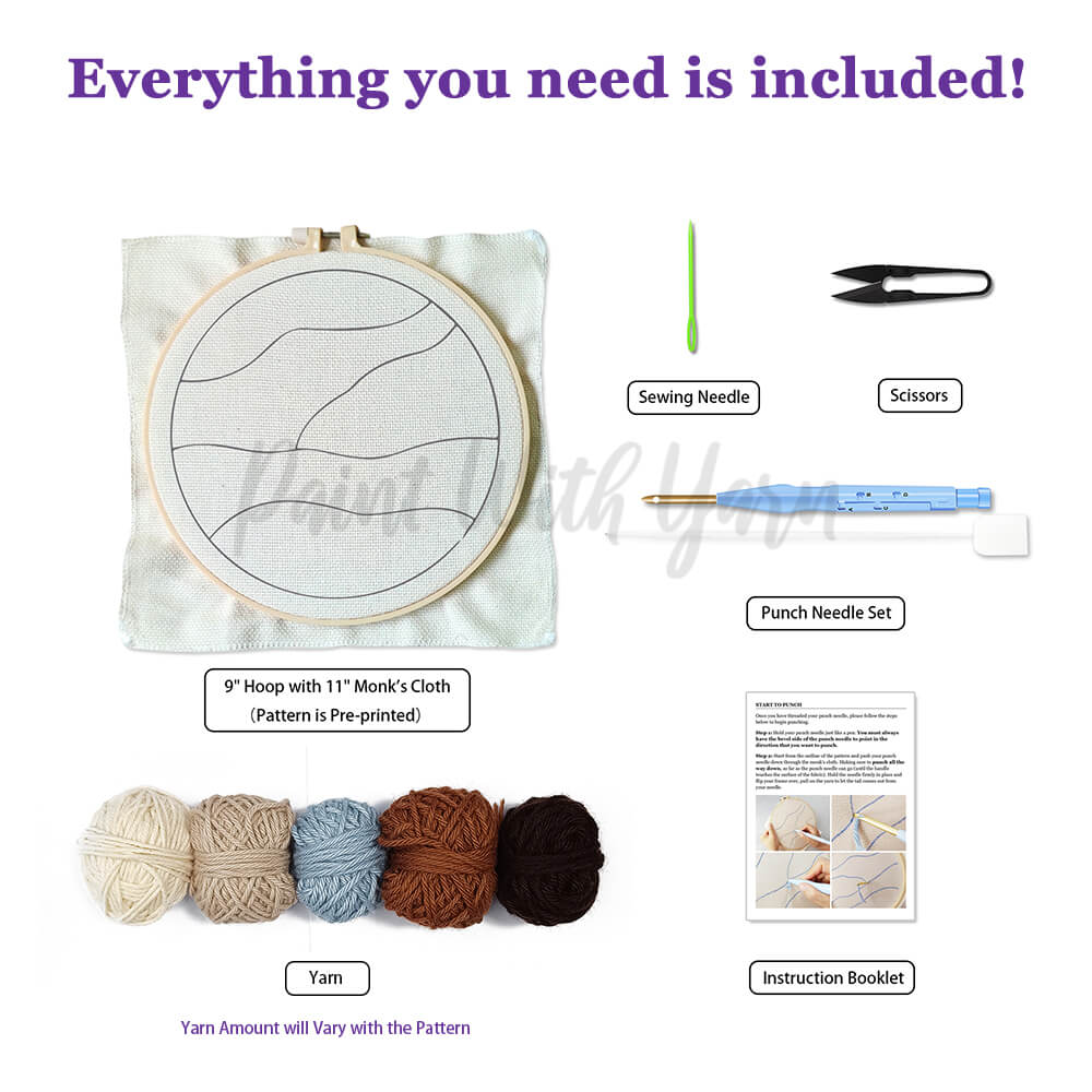 Brown Waves Punch Needle Kit