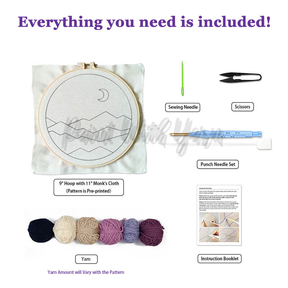 Moonlit Mountains Punch Needle Kit