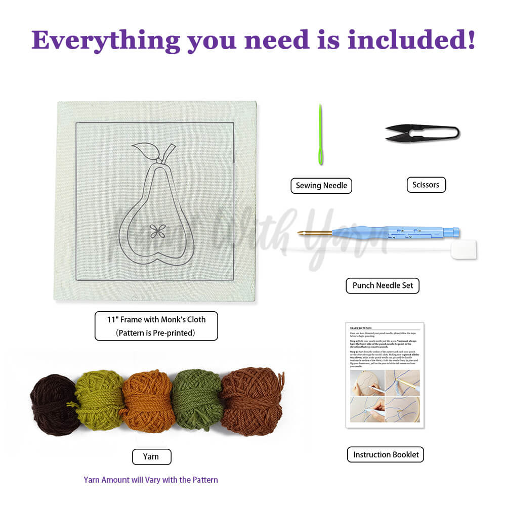 Pear Punch Needle Kit