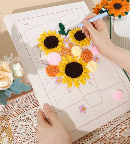 Sunflower Bouquet Punch Needle Kit