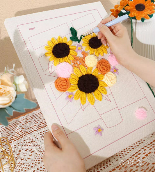 Sunflower Bouquet Punch Needle Kit