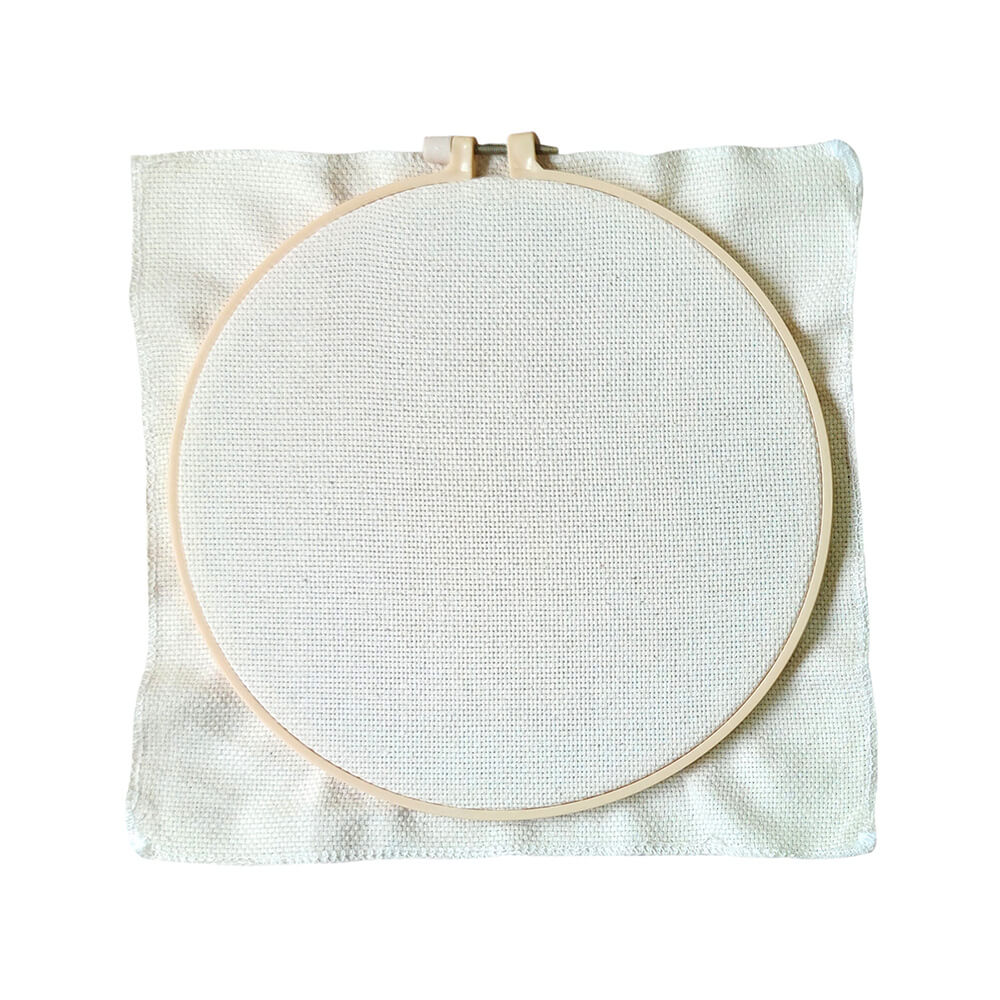 Hoop with Foundation Fabric for Punch Needle Embroidery