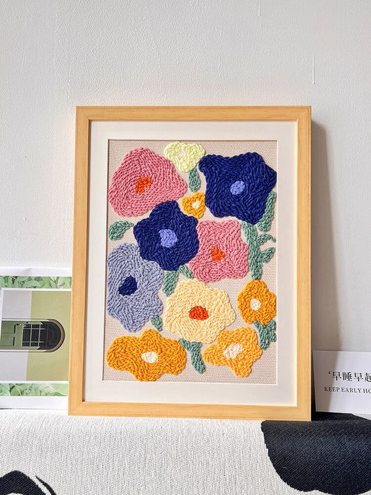 Colorful Flowers Punch Needle Kit