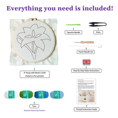 Blue Lily Punch Needle Kit