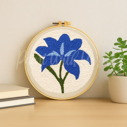 Blue Lily Punch Needle Kit