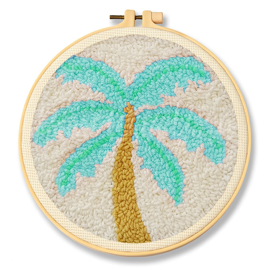 Blue Palm Tree Punch Needle Kit