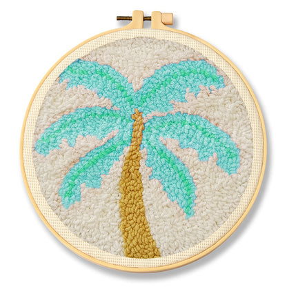 Blue Palm Tree Punch Needle Kit