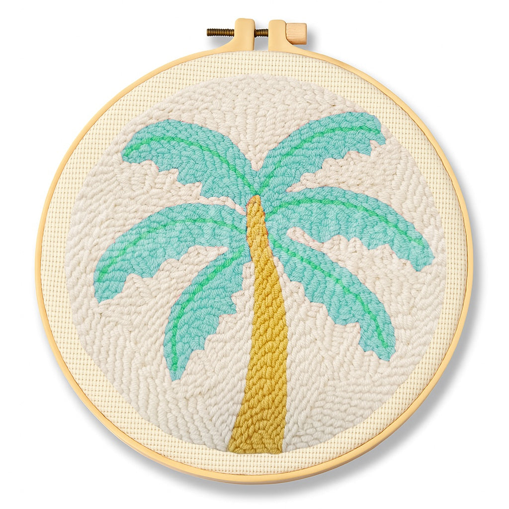 Blue Palm Tree Punch Needle Kit