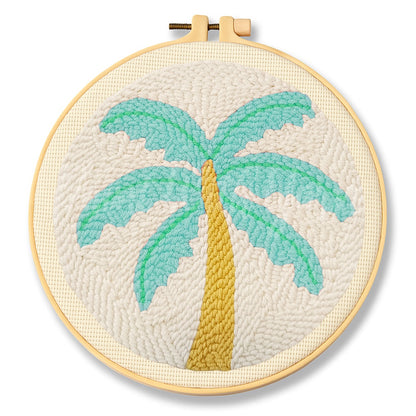 Blue Palm Tree Punch Needle Kit
