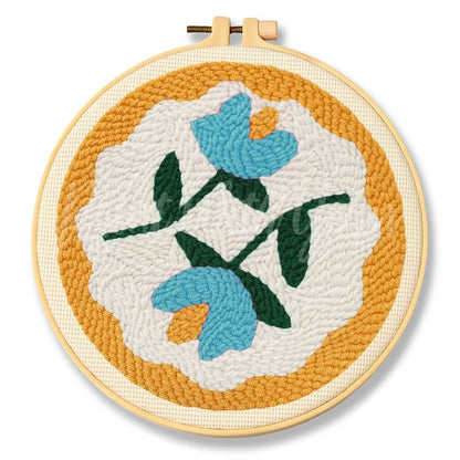 Blue Twin Flowers Punch Needle Kit