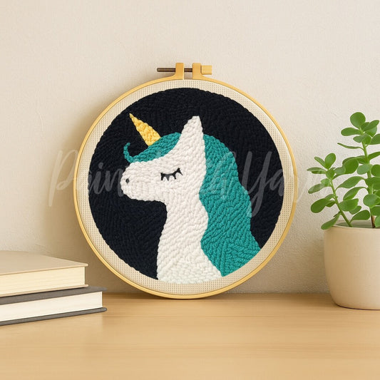 Blue Unicorn Punch Needle Kit