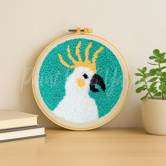 Cockatoo Punch Needle Kit – Blue