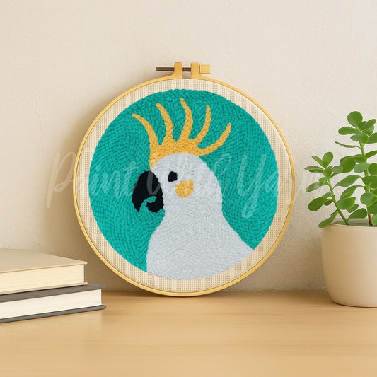 Cockatoo Punch Needle Kit – Blue