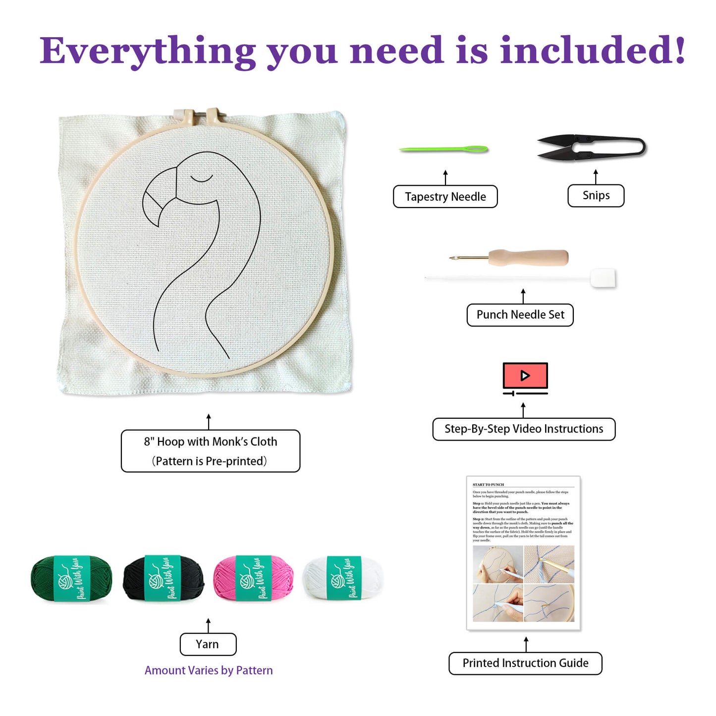 Flamingo Punch Needle Kit