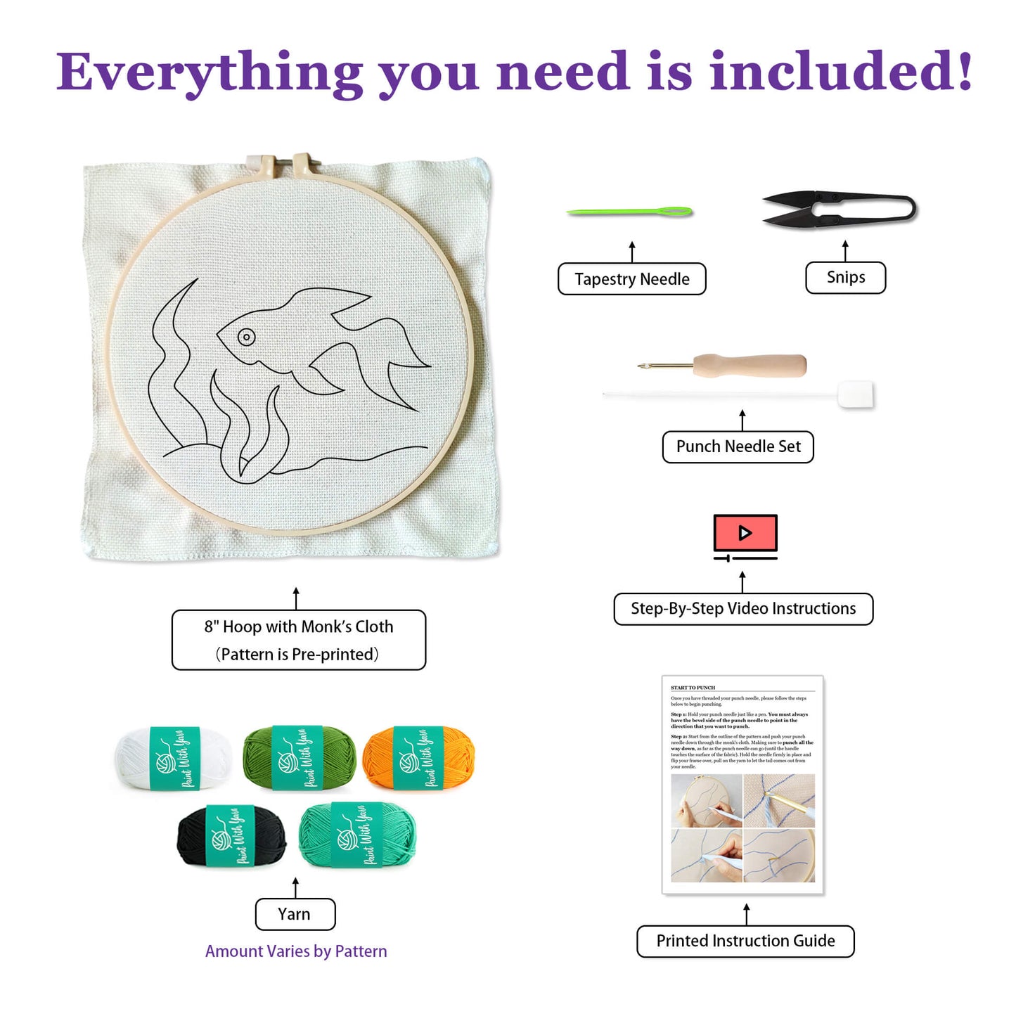 Golden Fish Punch Needle Kit