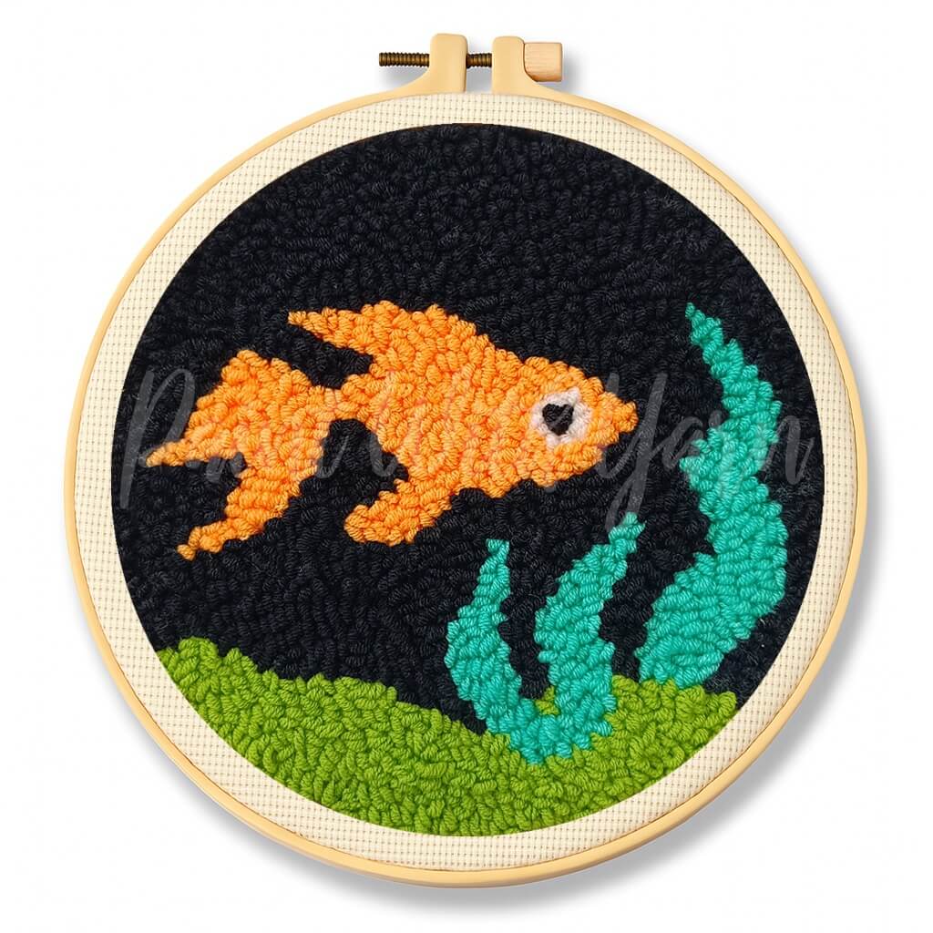Golden Fish Punch Needle Kit