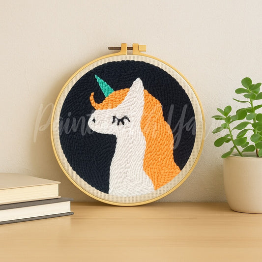 Golden Unicorn Punch Needle Kit