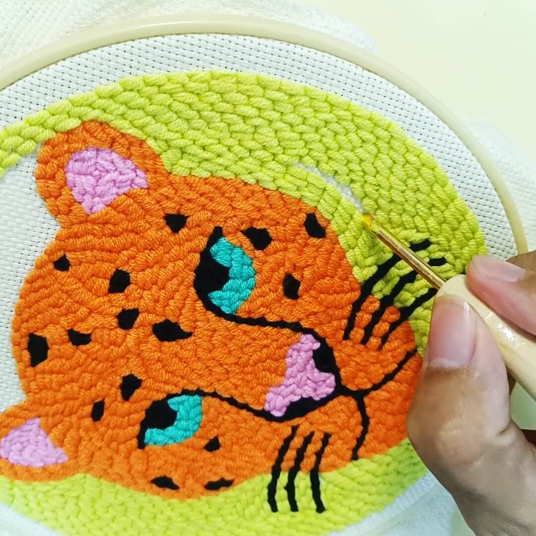 Jungle Leopard Punch Needle Kit