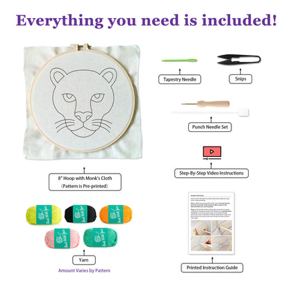 Jungle Leopard Punch Needle Kit