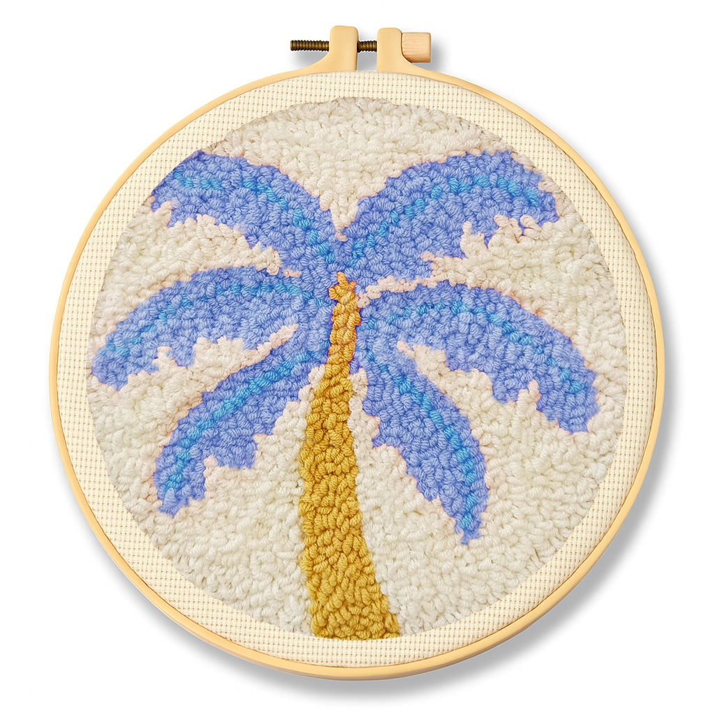 Lavender Palm Tree Punch Needle Kit