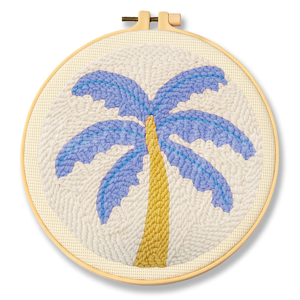 Lavender Palm Tree Punch Needle Kit