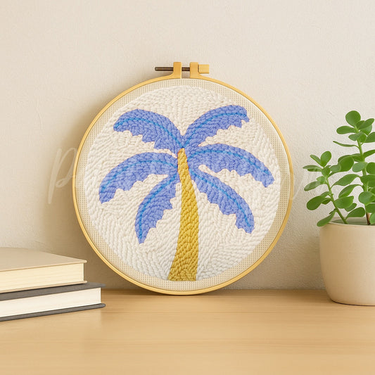Lavender Palm Tree Punch Needle Kit