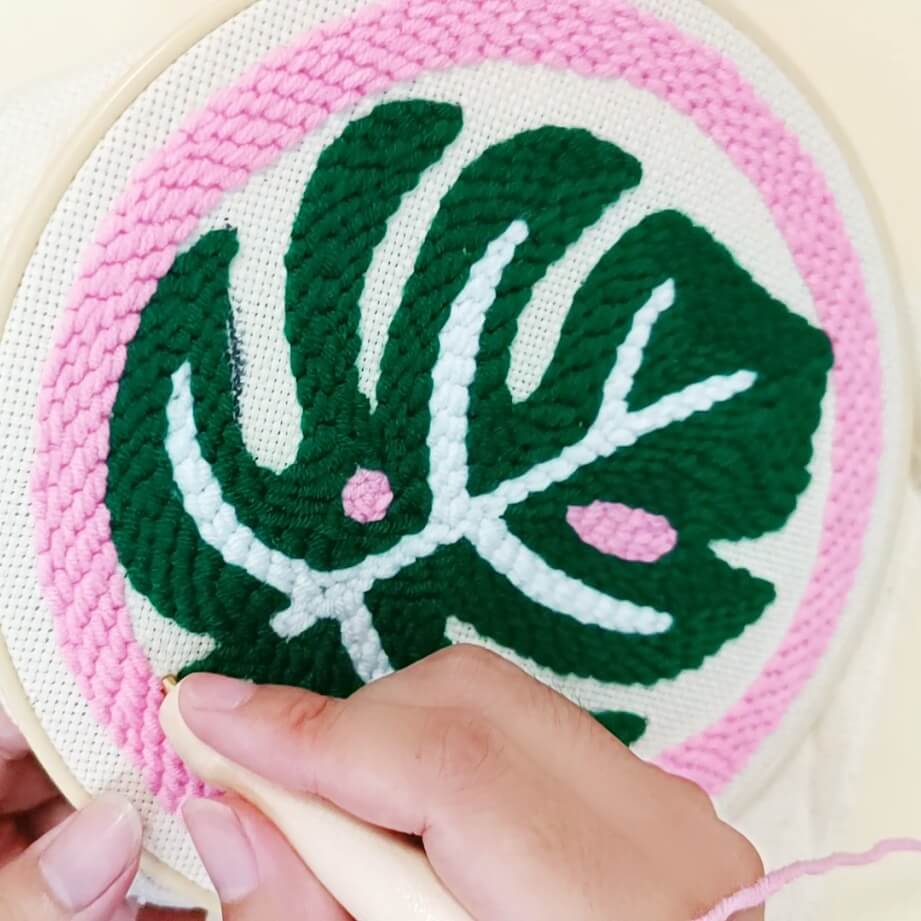 Monstera Punch Needle Kit