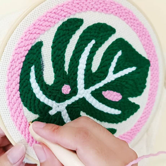 Monstera Punch Needle Kit