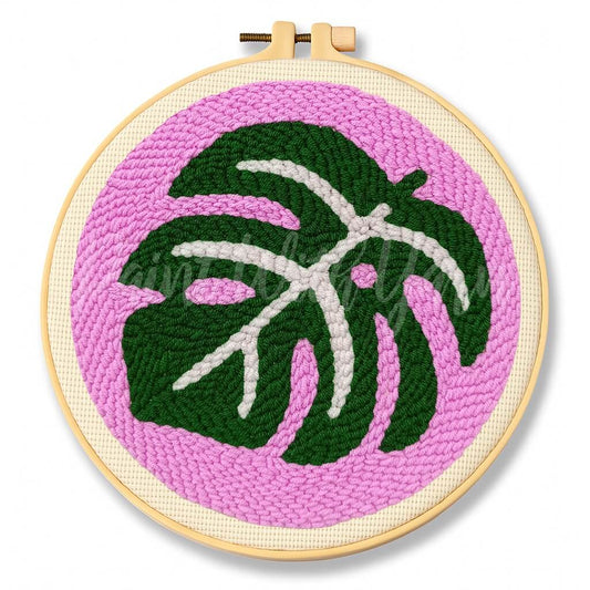 Monstera Punch Needle Kit