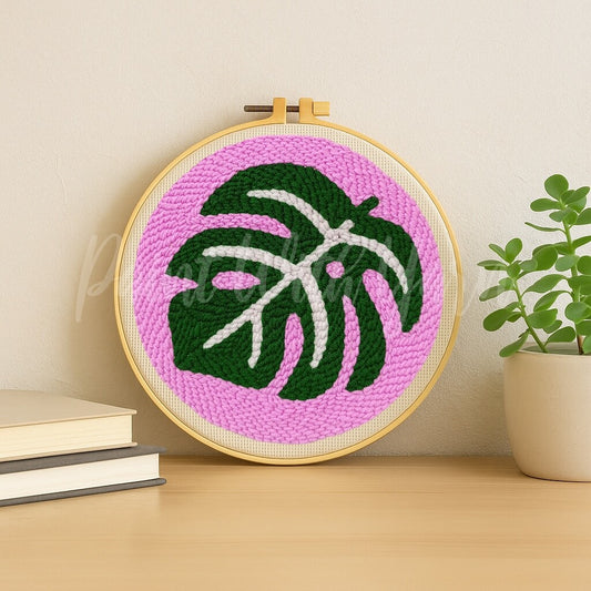 Monstera Punch Needle Kit