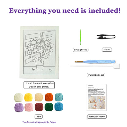 Sunflower Bouquet Punch Needle Kit