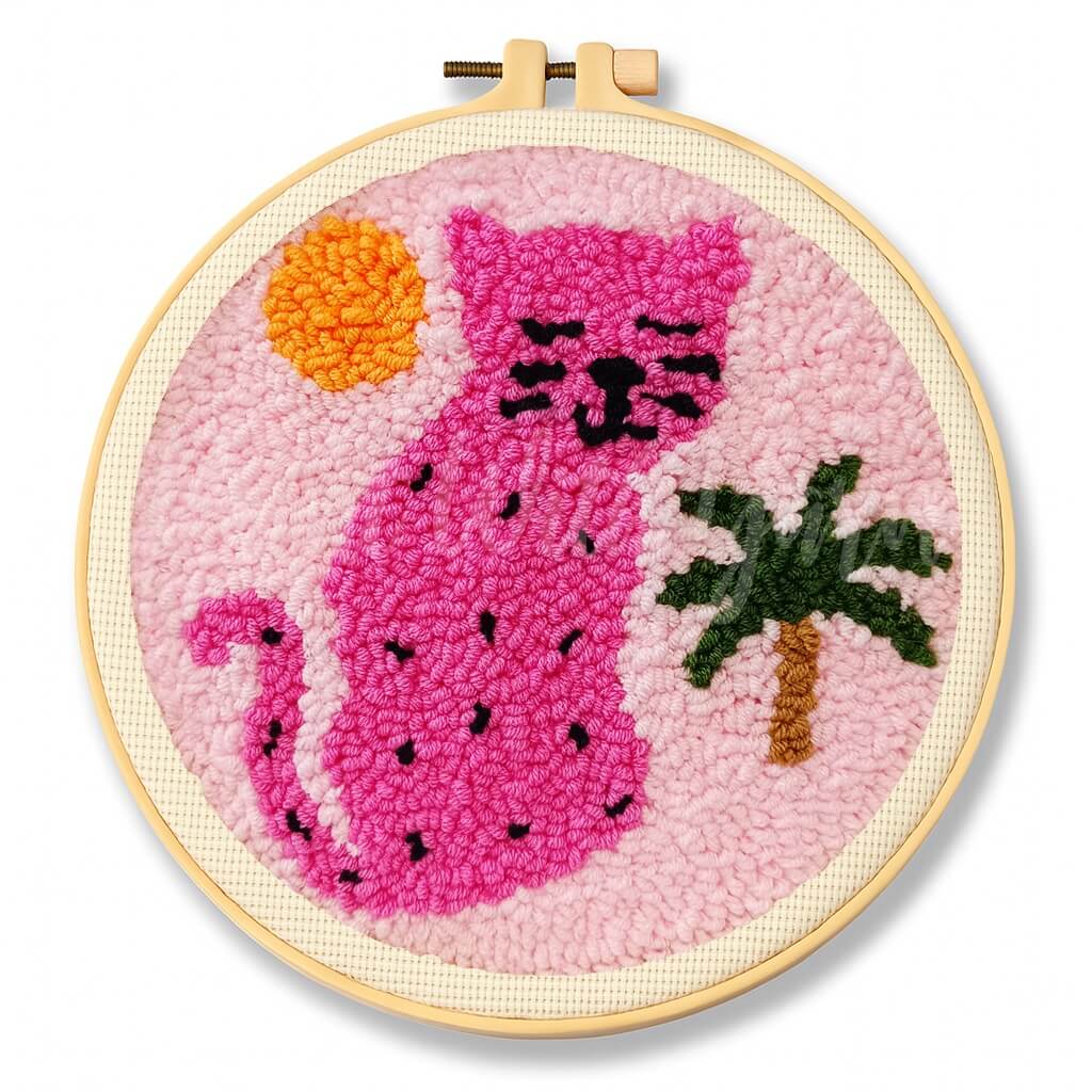 Pink Cat Punch Needle Kit
