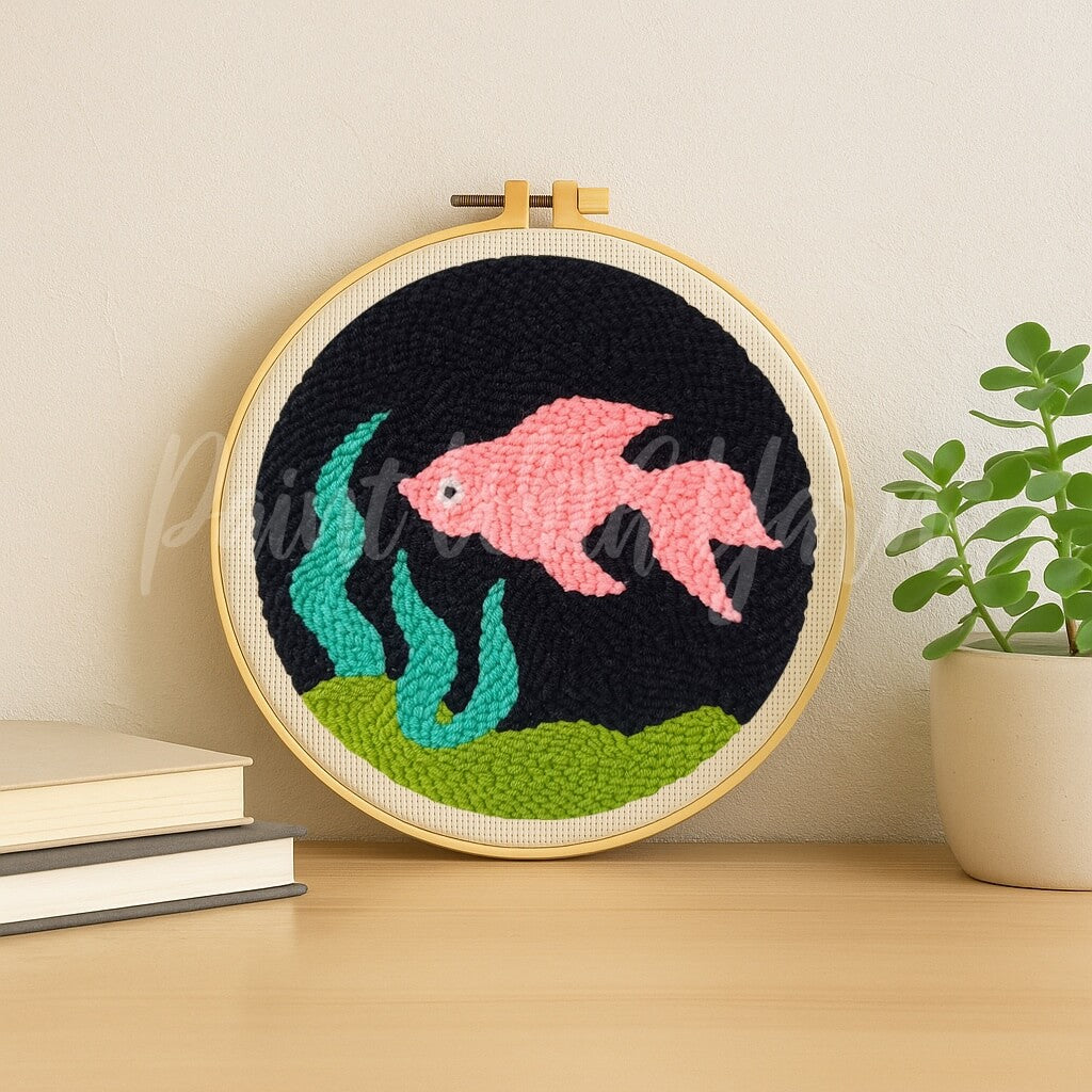 Pink Fish Punch Needle Kit